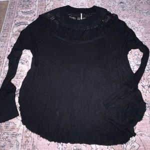 Waffle and lace free people, long sleeve tee